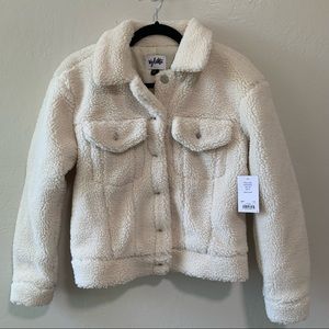 NWT Cream Fuzzy Jacket